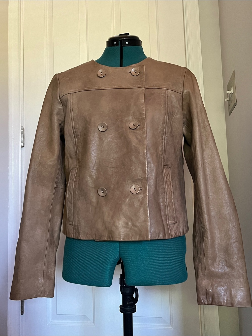 Banana Republic Tan Leather Jacket, M